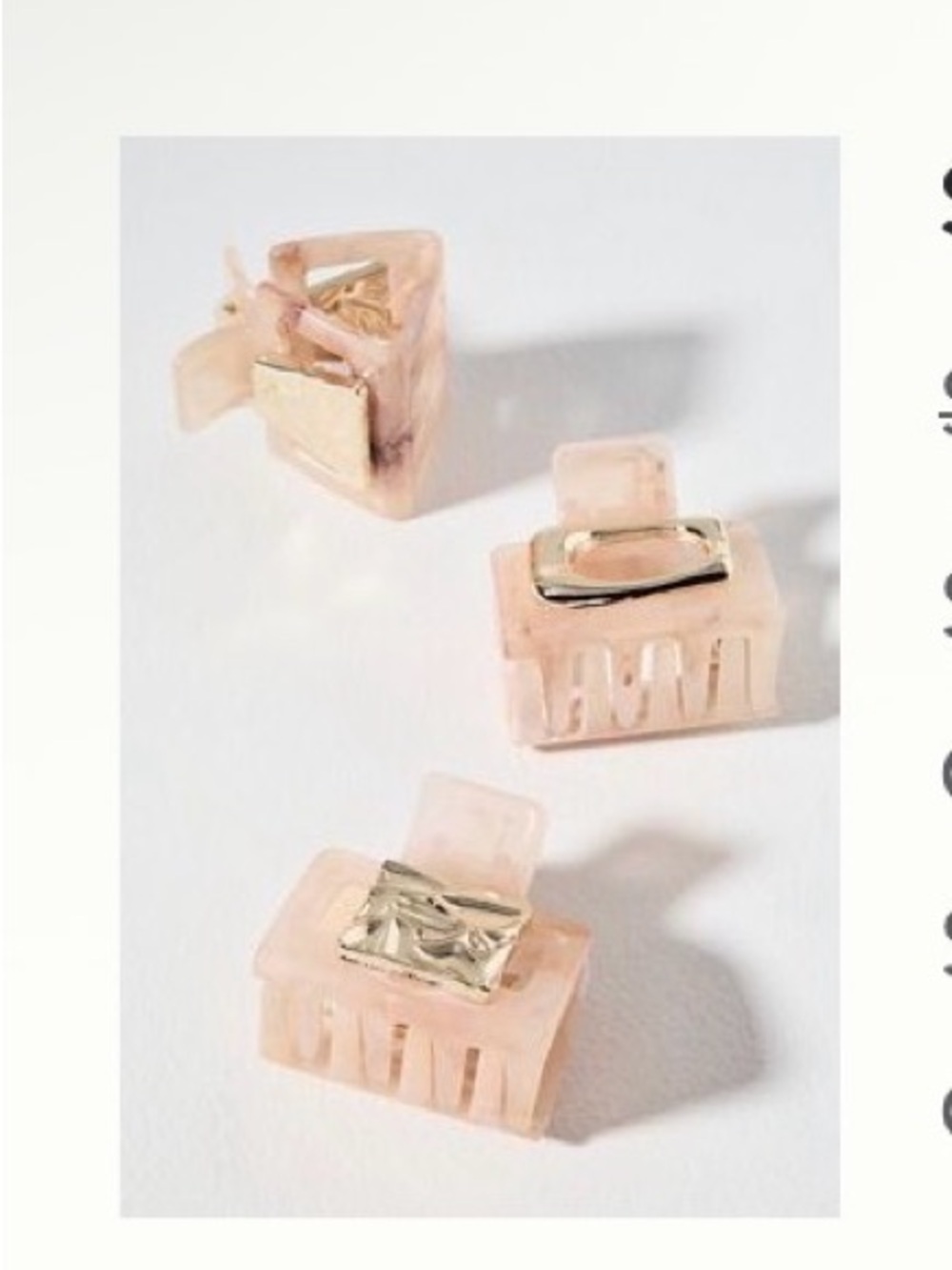 Anthropologie Resin Mini Claw Hair Clips